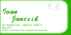 ivan jancsik business card